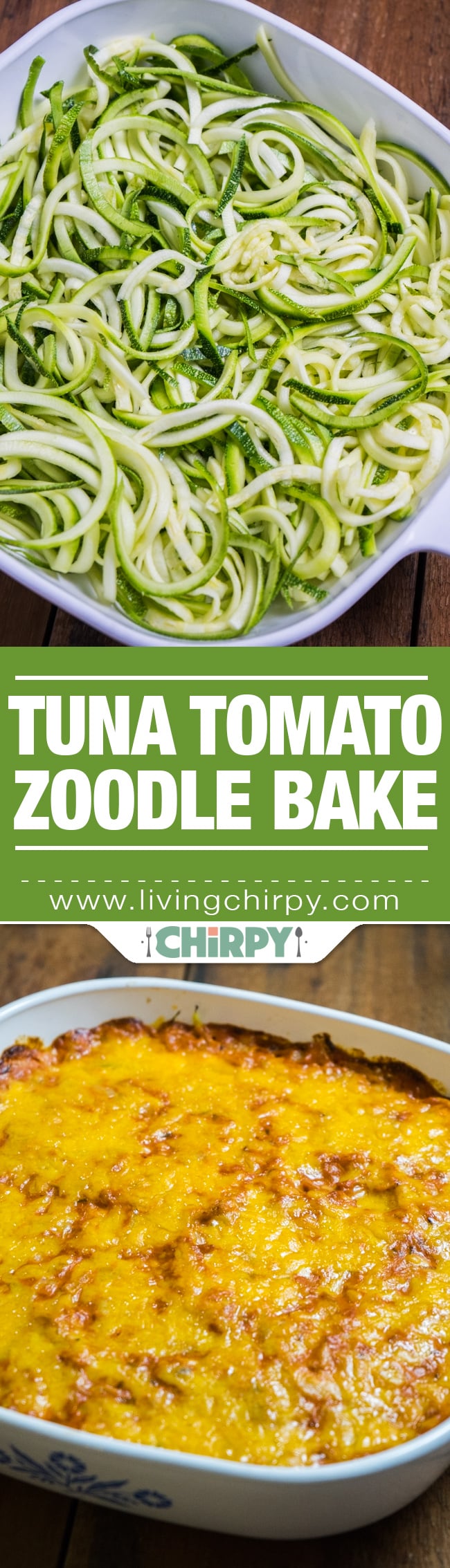 Tuna Tomato Zoodle Bake