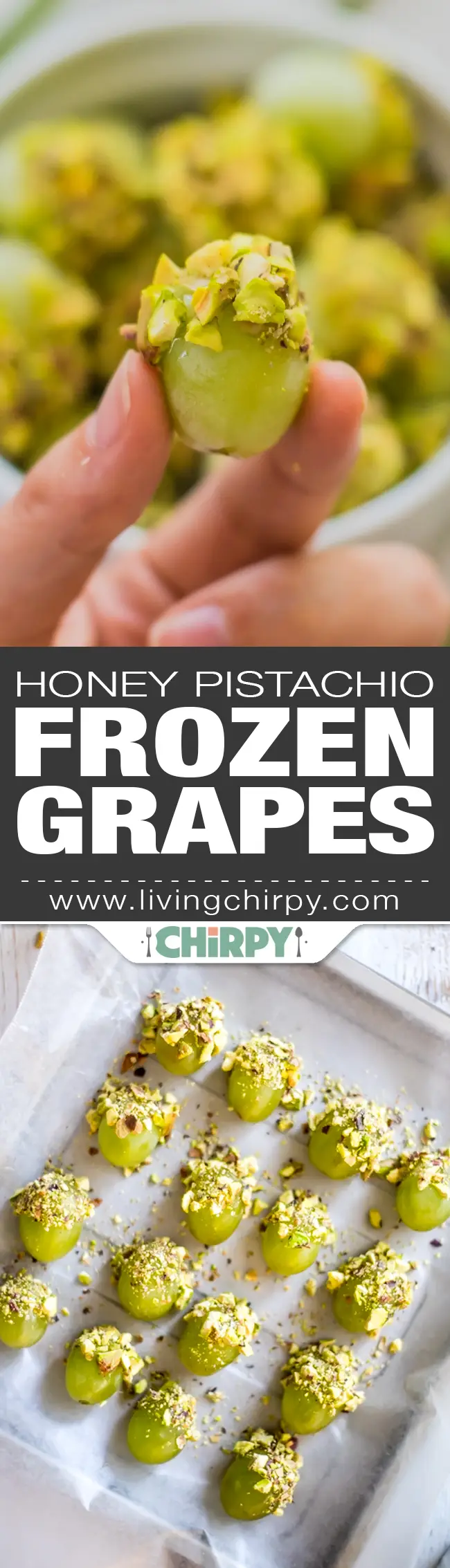 Honey Pistachio Frozen Grapes