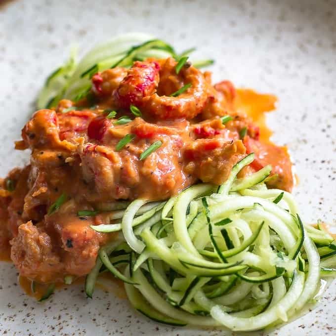keto crawfish with zucchini noodles