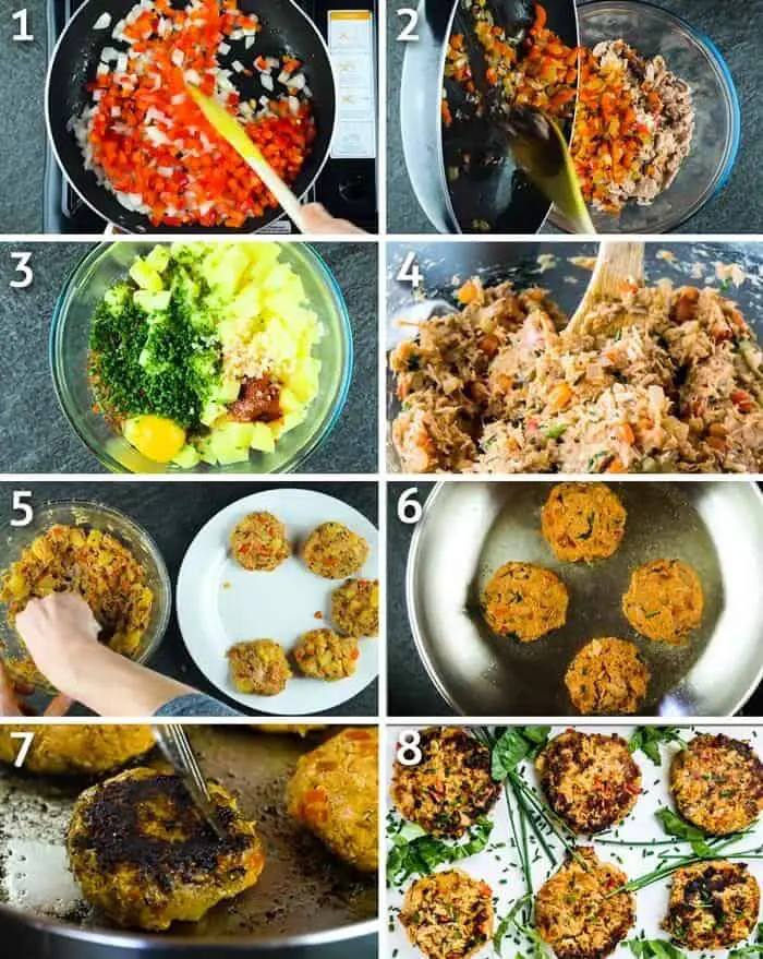 step by step instructions for making healthy paleo tuna fish cakes