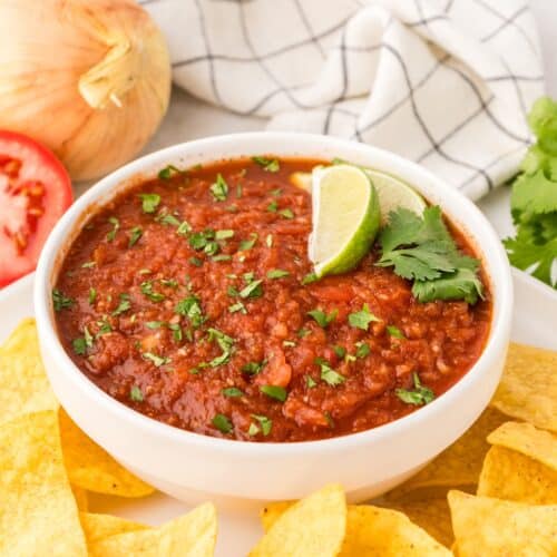 mexican salsa served with tortilla chips