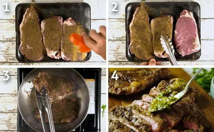 step by step instructions for cooking the perfect chimichurri steak