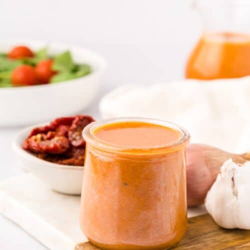sun-dried tomato vinaigrette in jar