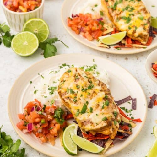 Fiesta Lime Chicken served with pico de gallo and lime